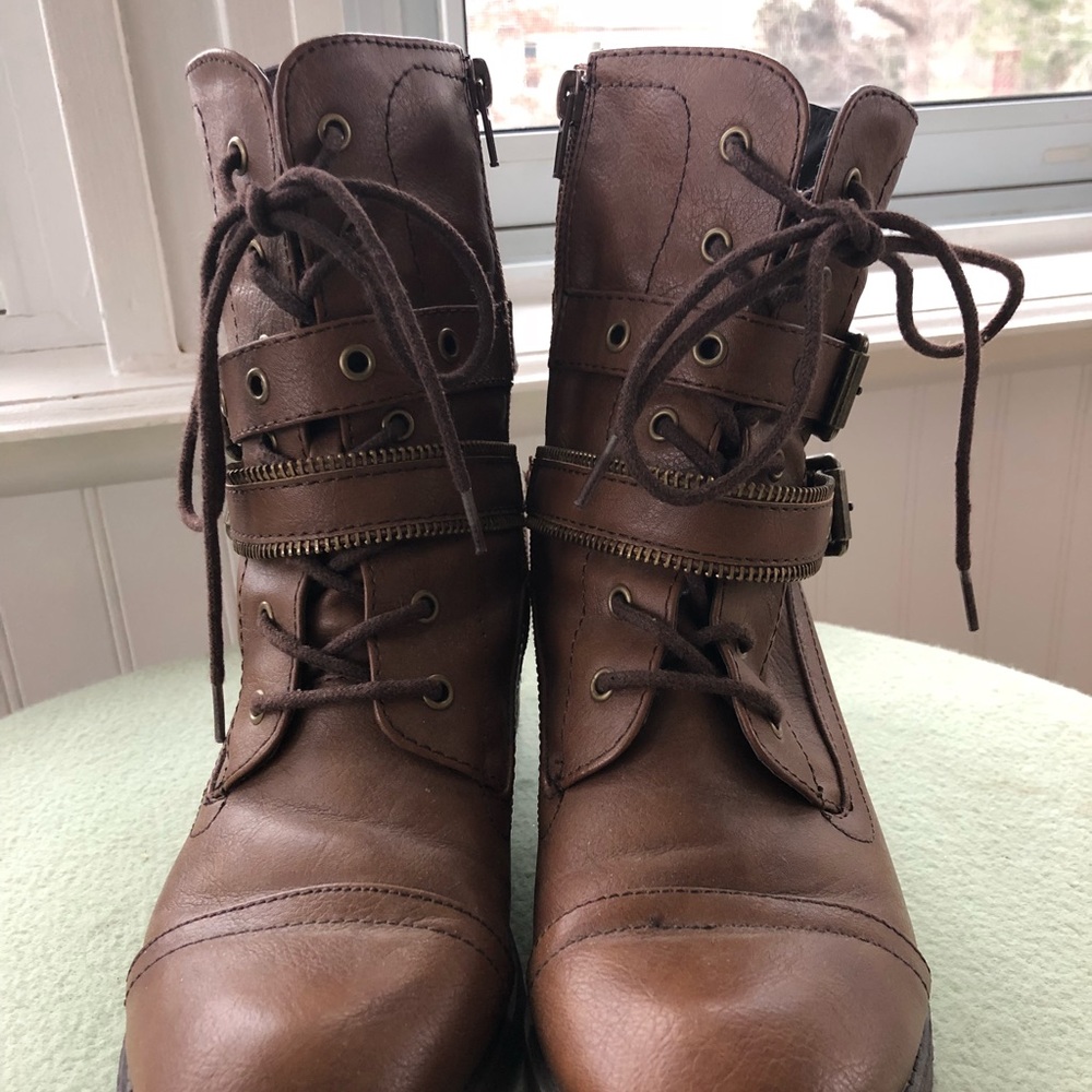Brown Moto Boots